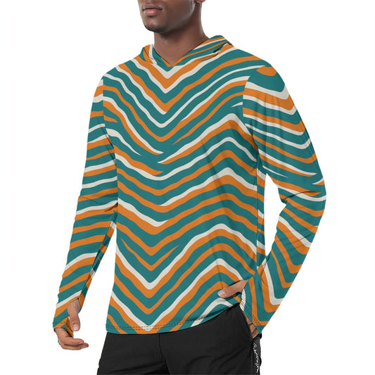 Miami Football Game Day All-Over Print Men's Sunscreen  Sports Hoodie With Thumb Holes