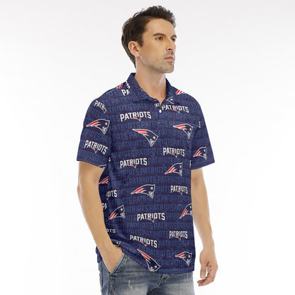New England Football Game Day All-Over Print Men's Polo Shirt | Velvet