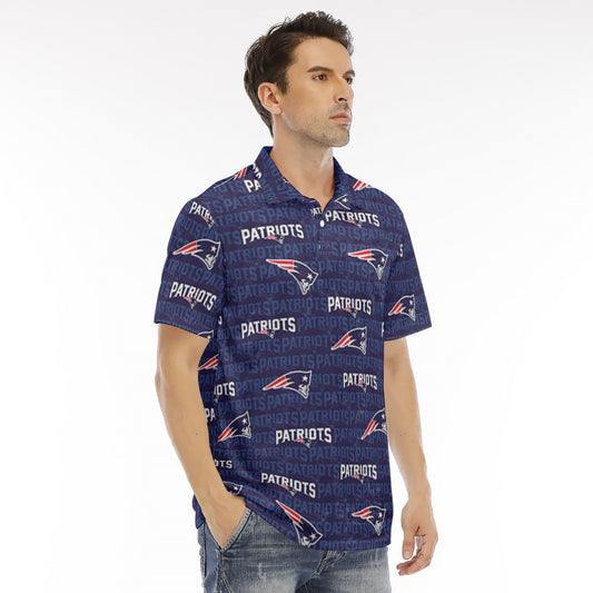 New England Football Game Day All-Over Print Men's Polo Shirt | Velvet