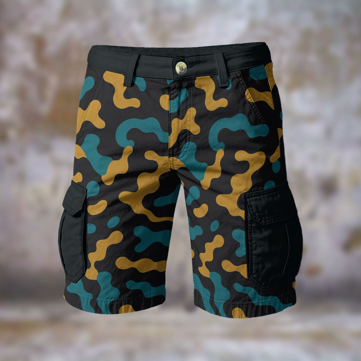 Urban Legend Jacksonville Jaguars Teal Black Gold Camo Cargo Shorts
