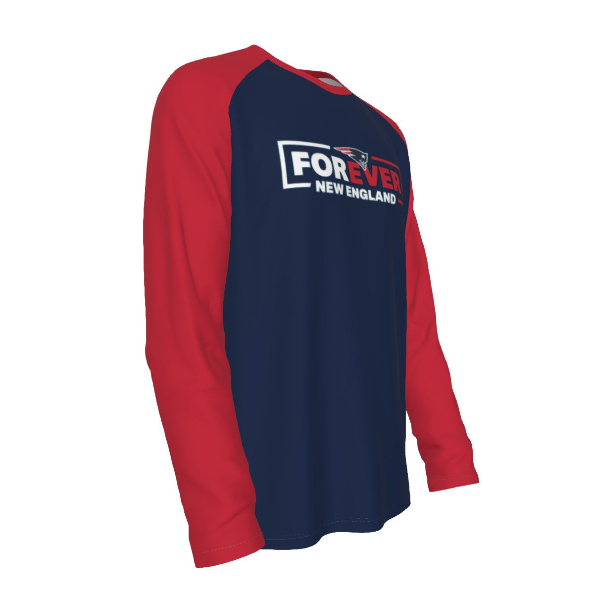 New England Football Game Day All-Over Print Men's Raglan Long Sleeve T-shirt  | 190GSM Cotton