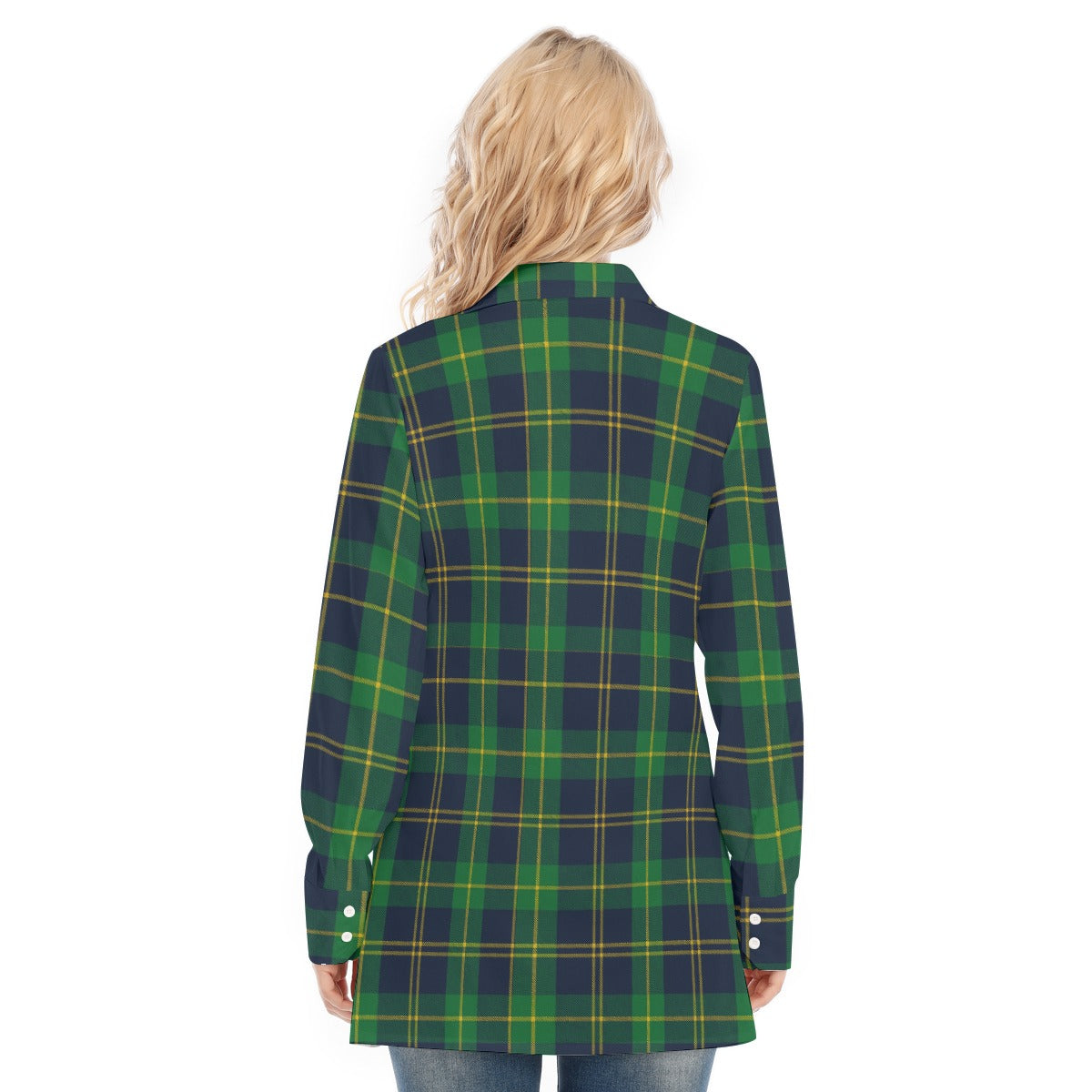 Notre Dame Tartan Plaid Fighting Irish Women's Long Shirt |115GSM Cotton poplin