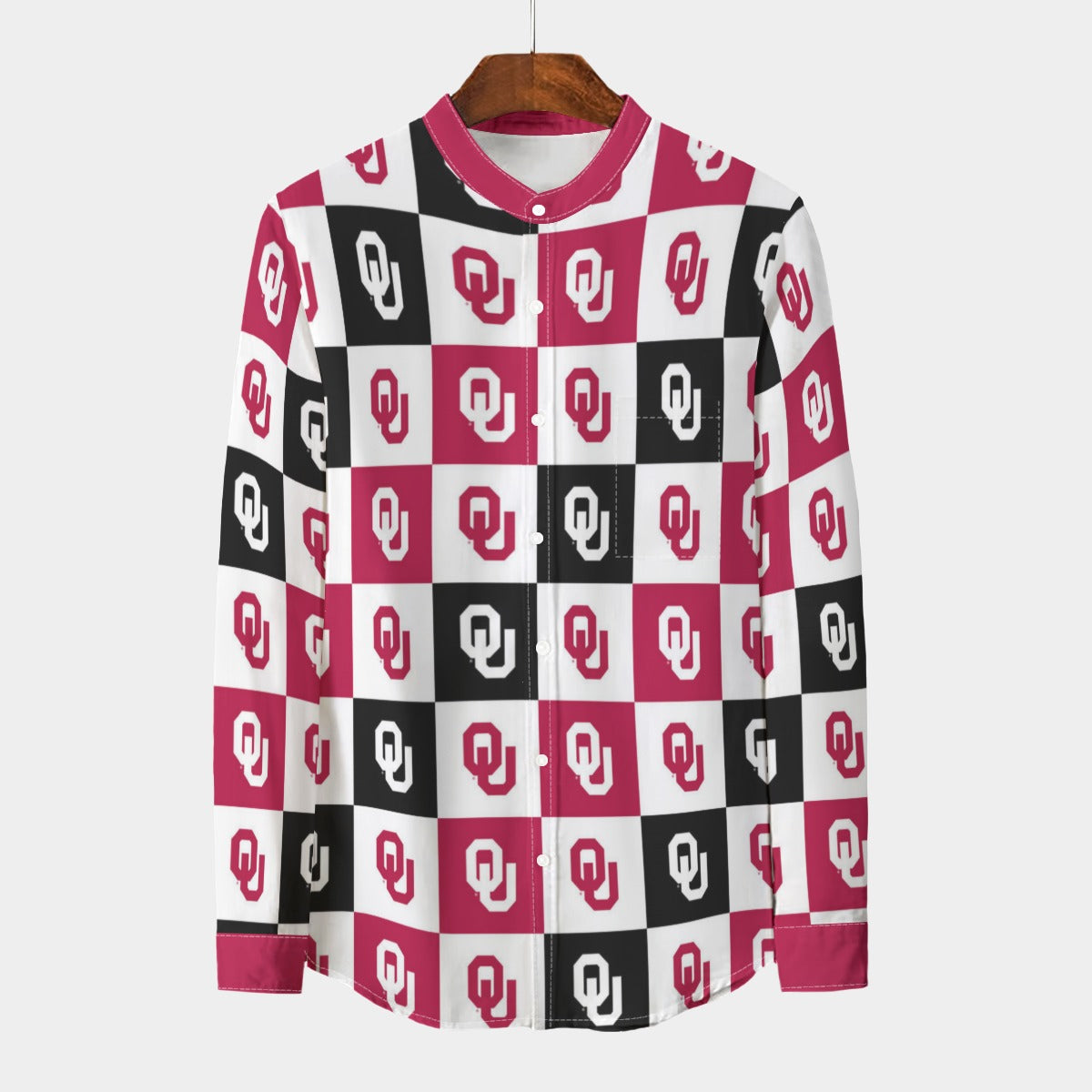 Urban Legend Oklahoma – Sooners Stand Collar Shirt With Long Sleeve | 110GSM Imitation Flax