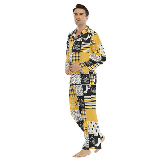 All-Over Print Men's Lapel Pajama Set