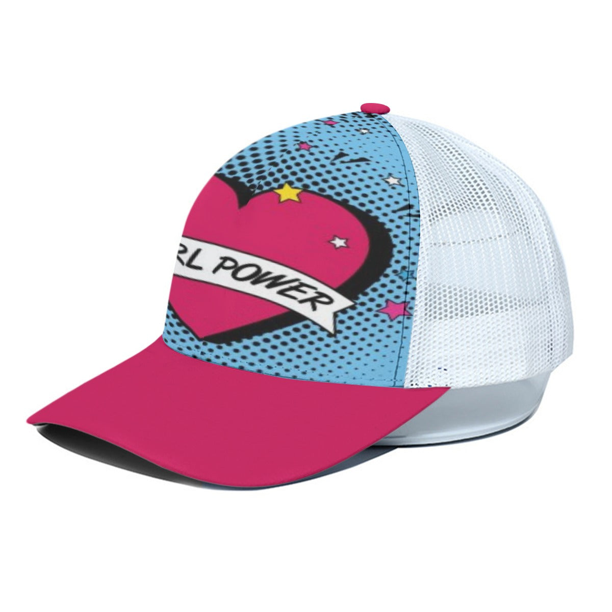 Girl Power Pop Art Trucker Hat – Retro Style Cap for Confident Women