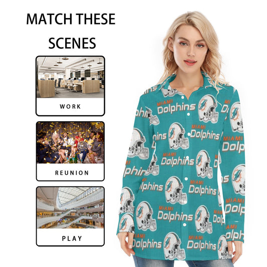 Miami Football Game Day All-Over Print Women's Long Shirt