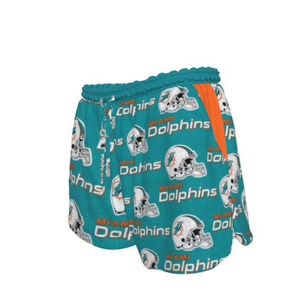 Miami Football Game Day All-Over Print Women's Shorts With Drawstring | Rayon