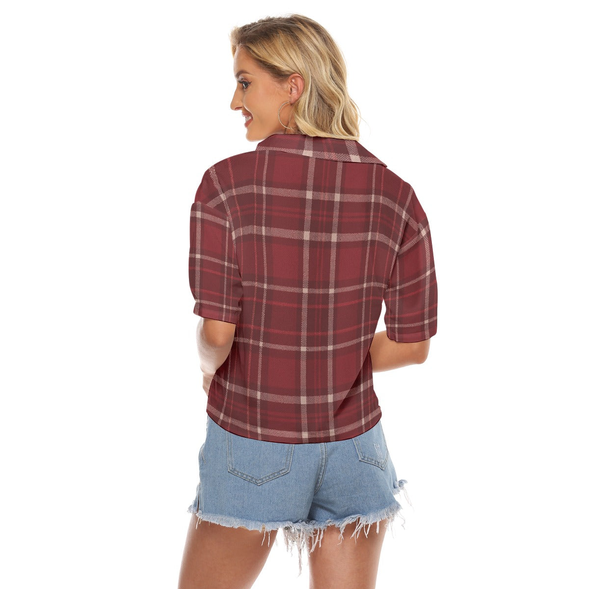 Urban Legend Indiana Bloomington Hoosiers Tartan Plaid Women's V-Neck Shirt – Crimson and Cream Coll