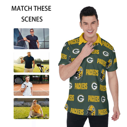 Green Bay Football Game Day All-Over Print Men's Polo Shirt