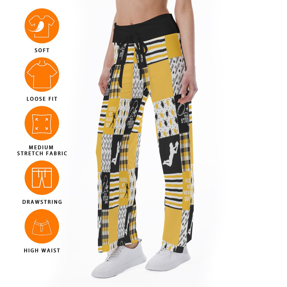 All-Over Print Women's High-waisted Straight-leg Trousers