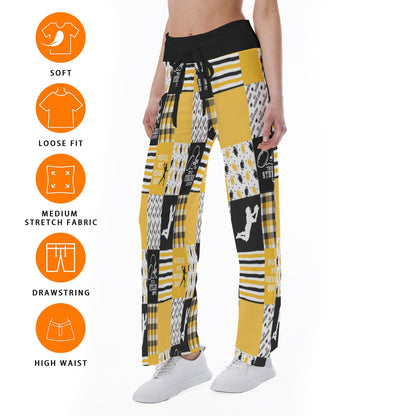 All-Over Print Women's High-waisted Straight-leg Trousers