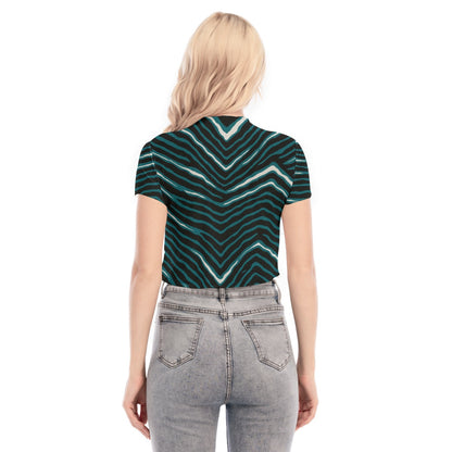 Philadelphia Football Game Day All-Over Print Women's Short Sleeves Mesh Crop Top