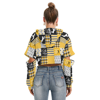 All-Over Print Women's Heavy Fleece Hoodie With Hollow Out Sleeve