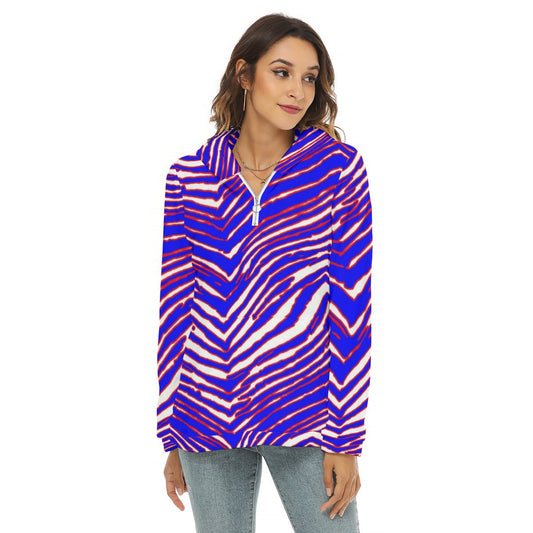 Buffalo Bills Zubaz Women's Borg Fleece Hoodie With Half Zip