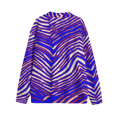 Buffalo Bills Zubaz Unisex V-neck Knitted Fleece Cardigan With Button Closure