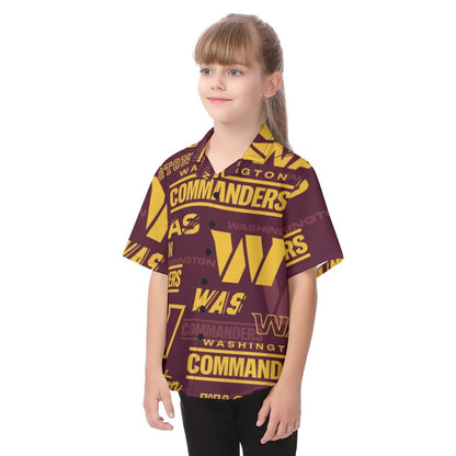 Washington Commanders Kid's Hawaiian Vacation Shirt