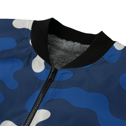 Indianapolis Colts Camo Fleece Bomber Jacket – Blue and White NFL Streetwear
