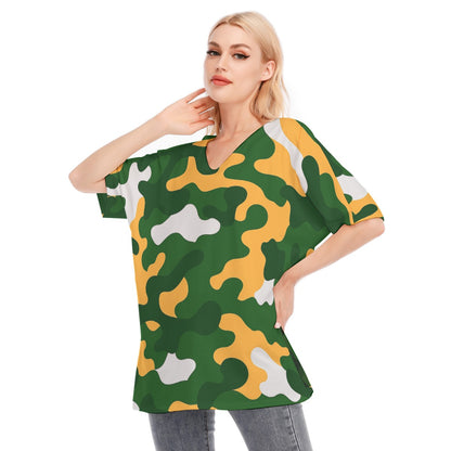 Green Bay Football Game Day All-Over Print Women's Bat Sleeves Blouse | 190GSM Cotton