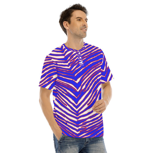 Buffalo Bills Zubaz Men's Short Sleeve T-shirt With Button Closure