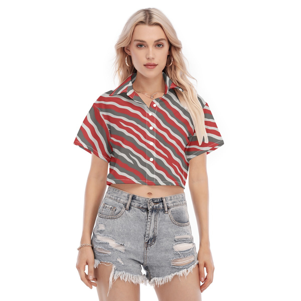 Ohio State Zubaz Buckeyes Women's Cropped Shirt