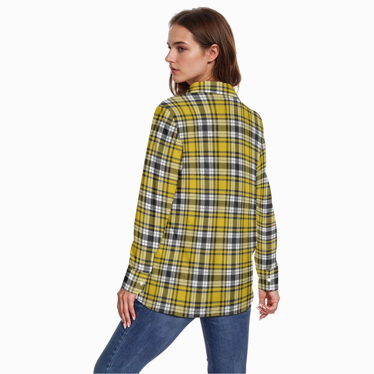 Iowa tartan plaid Hawkeyes Women's Comfort Shirt With Button|125GSM Cotton