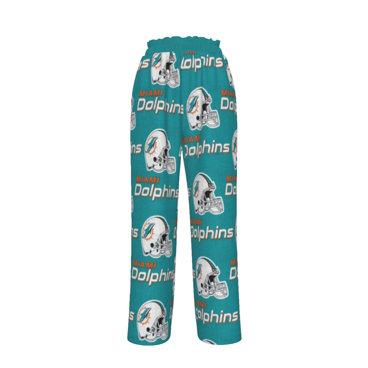 Miami Football Game Day All-Over Print Women's Faux Silk Wide-Leg Pants