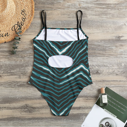Philadelphia Football Game Day All-Over Print Women's Halter Strap Swimsuit