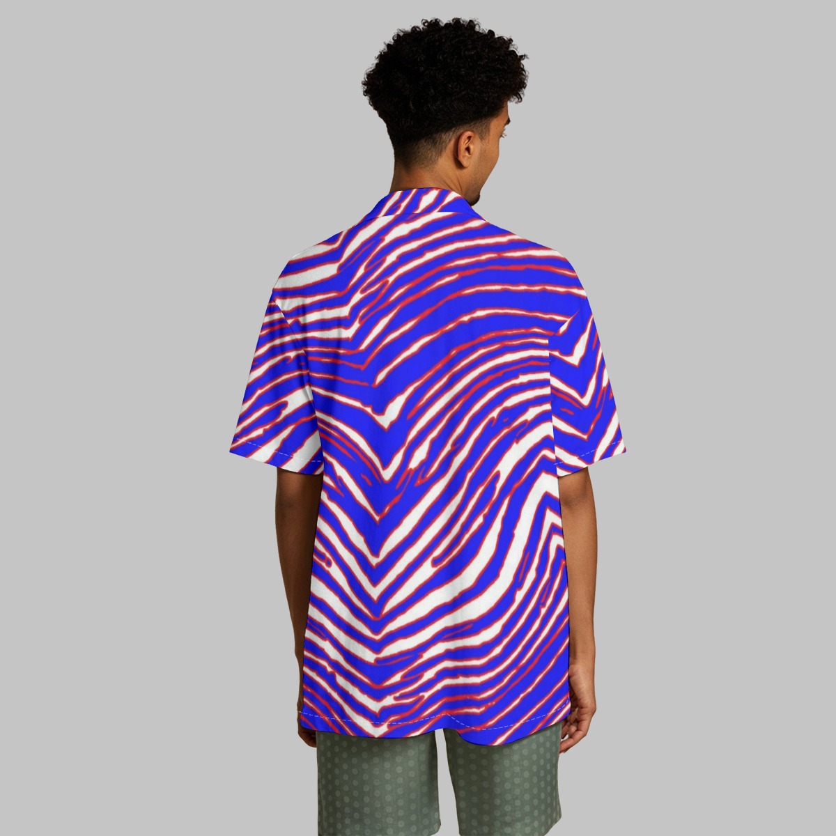 Buffalo Bills Zubaz Men's Hawaiian Shirt With Button Closure