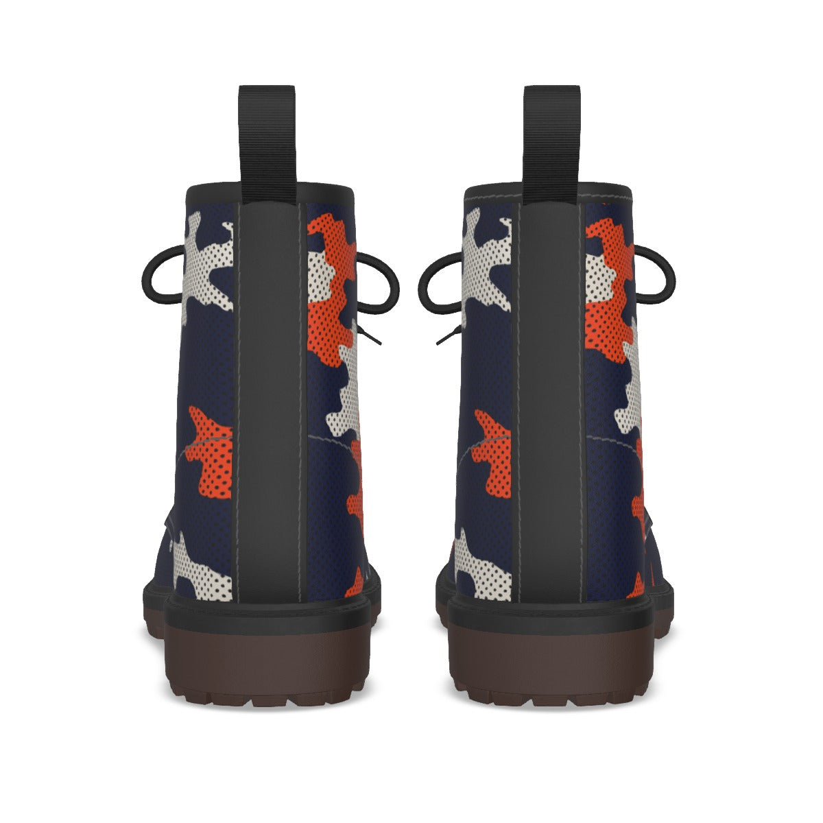 Urban Legend Illinois Urbana Orange and Blue Camo Martin Short Boots – Fighting Illini-Inspired Stre
