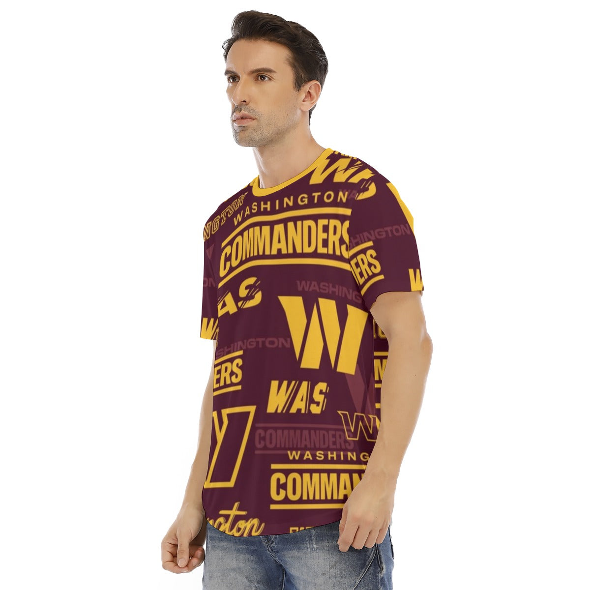 Washington Commanders Men's Short Sleeve Rounded Hem T-shirt