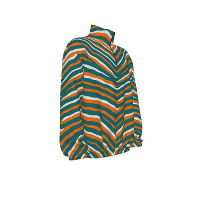 Miami Football Game Day All-Over Print Unisex Turtleneck Zippered Sweatshirt