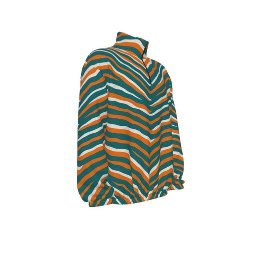 Miami Football Game Day All-Over Print Unisex Turtleneck Zippered Sweatshirt