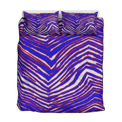 Buffalo Bills Zubaz Quilt & Pillow Cases With  Edge-wrapping Strips
