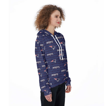 New England Football Game Day All-Over Print Women's Raglan Pullover Hoodie