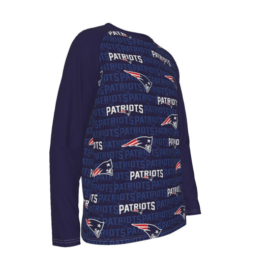 New England Football Game Day All-Over Print Men's Long Sleeve T-shirt With Raglan Sleeve