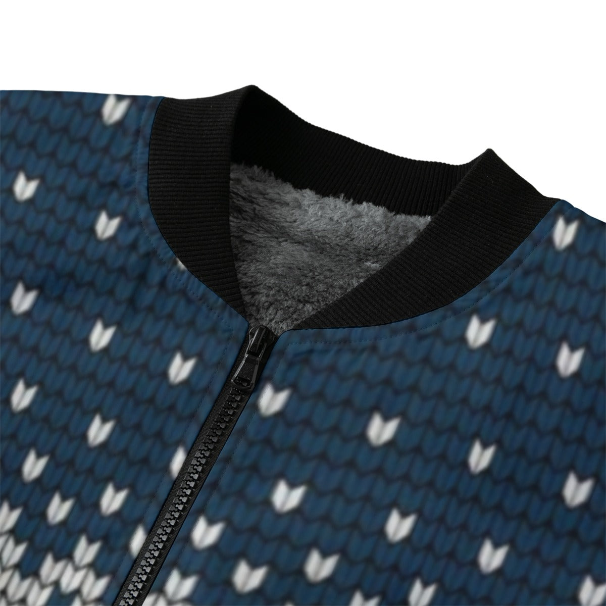 Urban Legend Snow Knitted Christmas and New Year Fleece Bomber Jacket