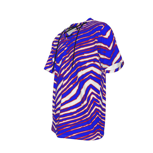 Buffalo Bills Zubaz Men's Short Sleeve T-shirt with Neckline Tie