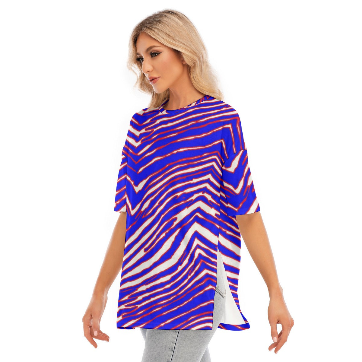 Buffalo Bills Zubaz Women's Short Sleeves T-shirt With Hem Split