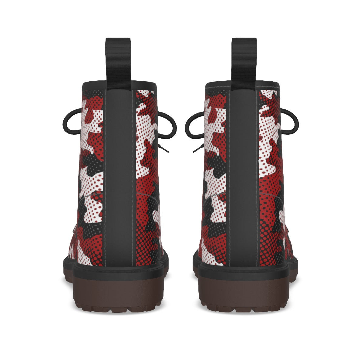 Urban Legend Wisconsin Madison Red and White Camo Martin Short Boots – Badgers-Inspired Streetwear f