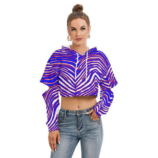 Buffalo Bills Zubaz Women's Heavy Fleece Hoodie With Hollow Out Sleeve