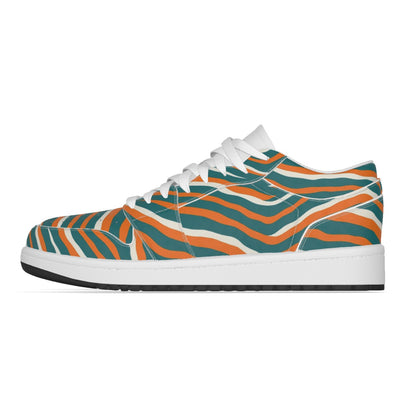 Miami Football Game Day Men's Low State Leather Stitching Shoes