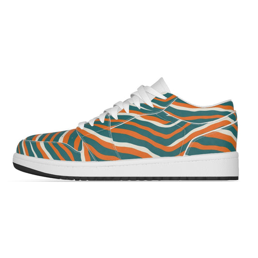 Miami Football Game Day Men's Low State Leather Stitching Shoes