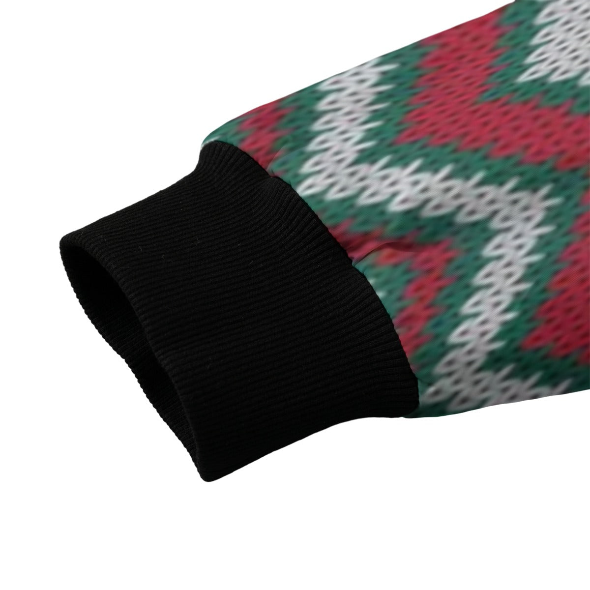 Urban Legend Snow Inspired Knitted Pattern Seamless Fabric Christmas Fleece Bomber Jacket