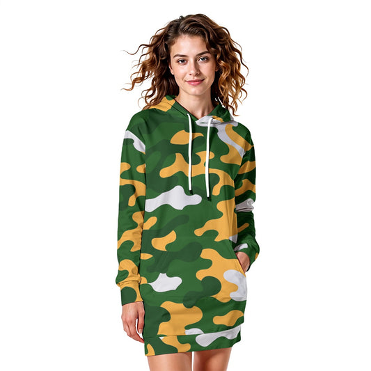 Green Bay Football Game Day All-Over Print Women's Heavy Fleece Long Hoodie