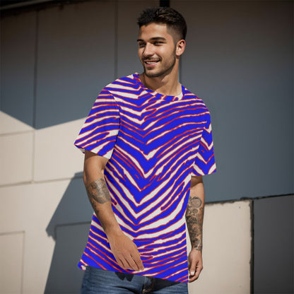 Buffalo Bills Zubaz Men's O-Neck T-Shirts|Interlock
