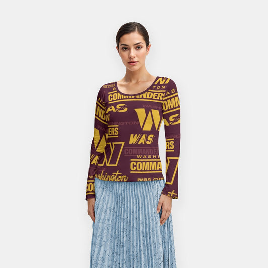 Washington Commanders Women's Long Sleeve T-Shirt With Slightly Flared Sleeves