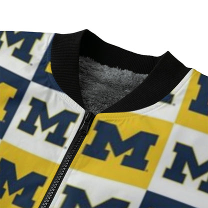 Michigan Wolverines Fleece Bomber Jacket – College Football Streetwear Style