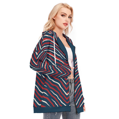 SD HUESCA Women's Long Hoodie With Zipper Closure