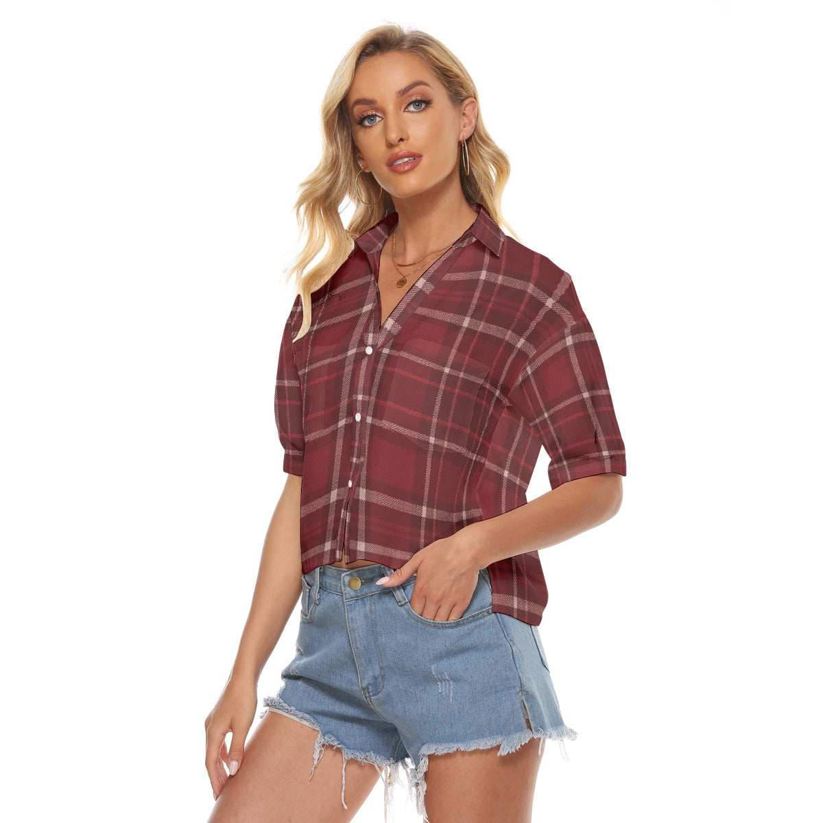 Urban Legend Indiana Bloomington Hoosiers Tartan Plaid Women's V-Neck Shirt – Crimson and Cream Coll