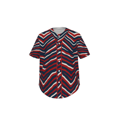 New England Football Game Day All-Over Print Men's Short Sleeve Baseball Jersey With Pinstripes